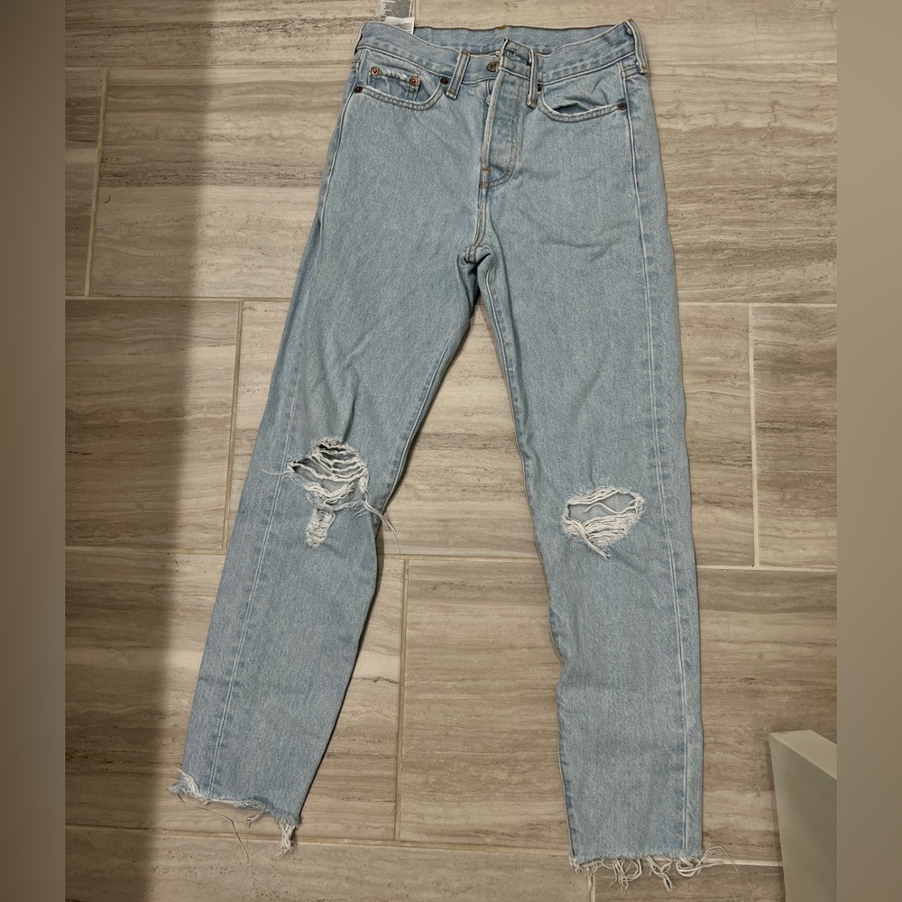 Levi’s Straight Leg Distressed Denim
